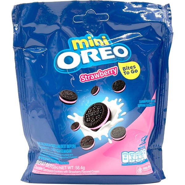 Oreo Mini Strawberry täytekeksi 58,4g