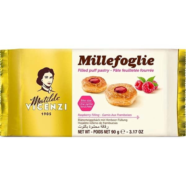 Vicenzi Millefoglie lehtitaikinakeksi vadelmatäytteellä 90g