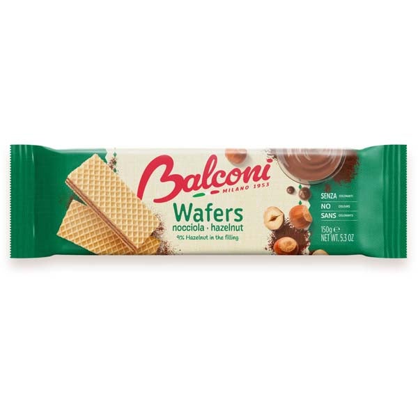 Balconi Wafers Hazelnut hasselpähkinävohveli 150g