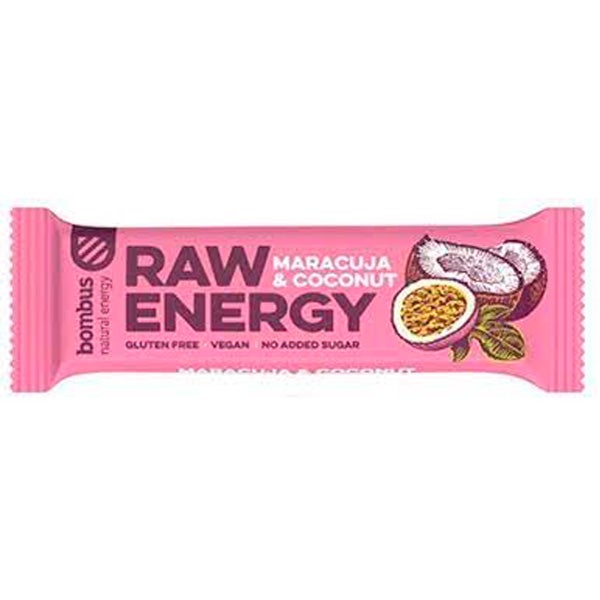Bombus Raw Energy Maracuja & Coconut välipalapatukka 50g