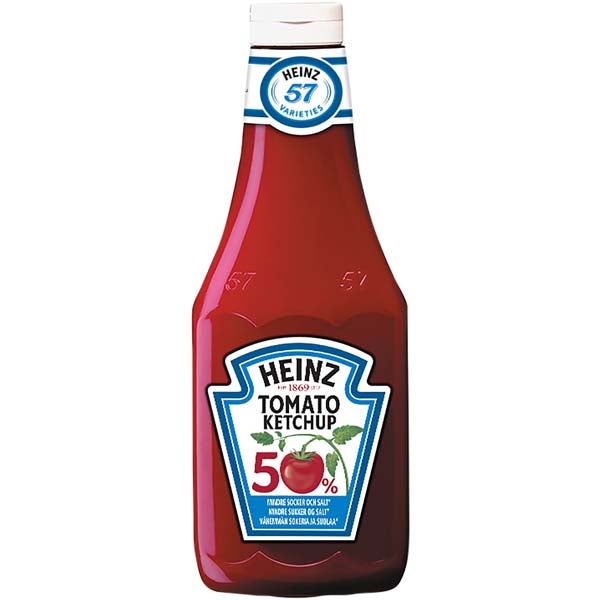 Heinz 50% Vähemmän Sokeria ja Suolaa tomaattiketsuppi 960g