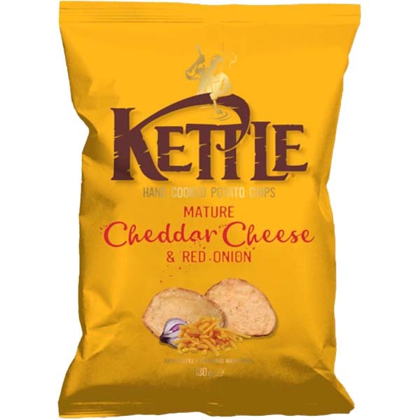 Kettle Chips Mature Cheddar & Red Onion perunalastu 130g