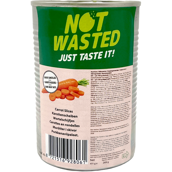 Not Wasted Porkkanaviipaleet 411g/269g