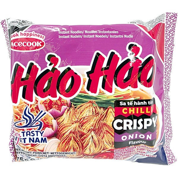 Acecook Haohao Chili Crispy Onion pikanuudeli 75g