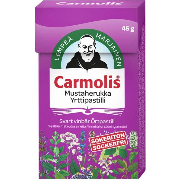 Carmolis Mustaherukka yrttipastilli 45g