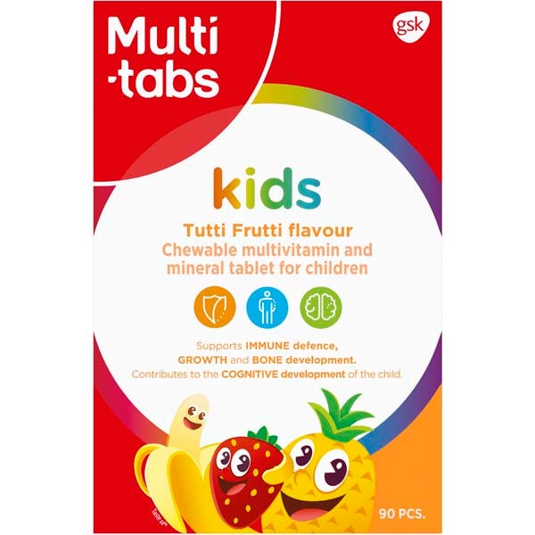 Kids Tutti Frutti monivitamiini-kivennäisainetabletti 90tabl