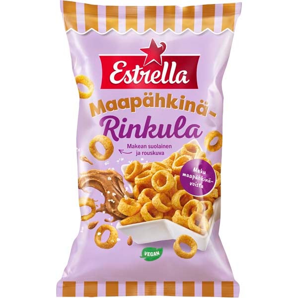Maapähkinärinkula maissisnacks 175g