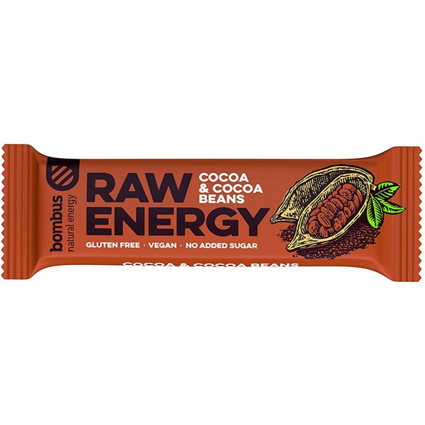 Raw Energy Cocoa & Cocoa Beans välipalapatukka 50g